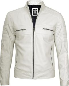 Jackets Cafe Racer Leather Jacket Men - Real Lambskin Natural Grain Leather Motorcycle Jackets For Mens