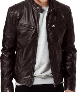 Men's SWORD Genuine Lambskin Leather Biker Jacket